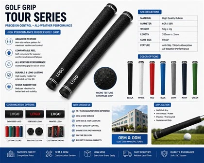 ผู้ผลิต OEM กริปกอล์ฟแบบกำหนดเอง|กริปยางกันลื่น-สำหรับไม้กอล์ฟ|ด้ามจับไม้กอล์ฟ Tour Series