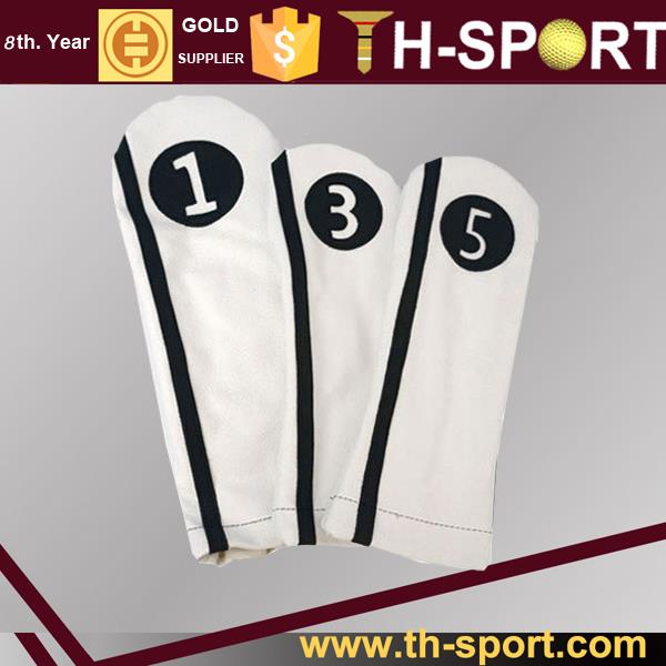 ครอบคลุมหัวกอล์ฟทำมือหนังสีดำและสีขาวใน อันดับ 1 อันดับ 3 อันดับ 5