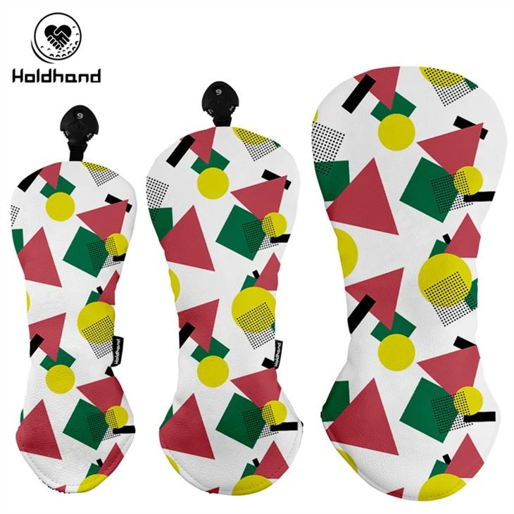 การออกแบบการพิมพ์ลวดลายที่มีสีสันหนัง PU คุณภาพสูง HEADCOVERS