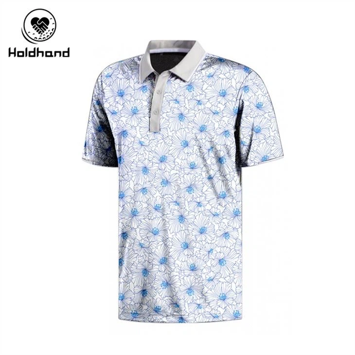 เสื้อโปโลกอล์ฟผู้ชายพิมพ์ลายดอก