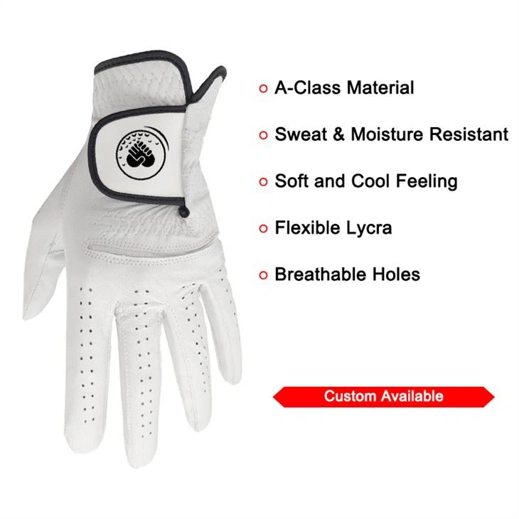 New Design Custom High Quality Cabretta Leather Golf Gloves